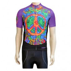 Clean Motion Short Sleeve Cycling Jersey - Peace - B078HZ9GH5